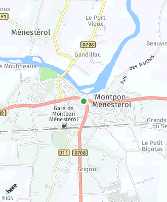 Plan d'accés Mairie Montpon Ménesterol/ Services des titres sécurisés