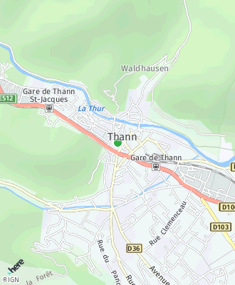 Plan d'accés Mairie de Thann