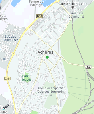 Plan d'accés Mairie de Achères