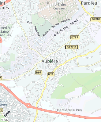 Plan d'accés Mairie de AUBIERE