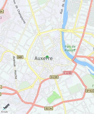 Plan d'accés Mairie de AUXERRE