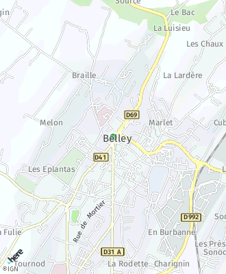 Plan d'accés Mairie de BELLEY