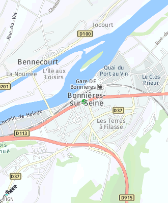 Plan d'accés Mairie de BONNIERES SUR SEINE