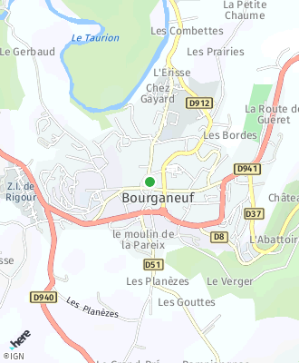 Plan d'accés Mairie de BOURGANEUF
