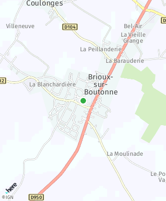 Plan d'accés Mairie de BRIOUX SUR BOUTONNE