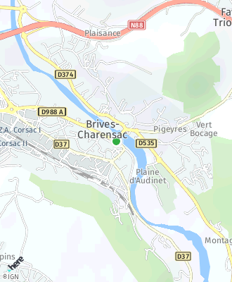Plan d'accés Mairie de BRIVES CHARENSAC