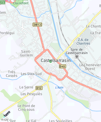 Plan d'accés Mairie de CASTELSARRASIN