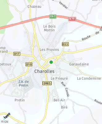 Plan d'accés Mairie de CHAROLLES