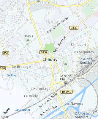 Plan d'accés Mairie de CHAUNY