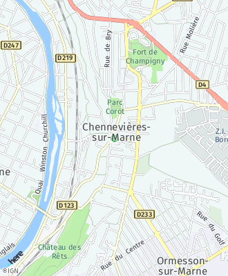 Plan d'accés Mairie de Chennevières-Marne