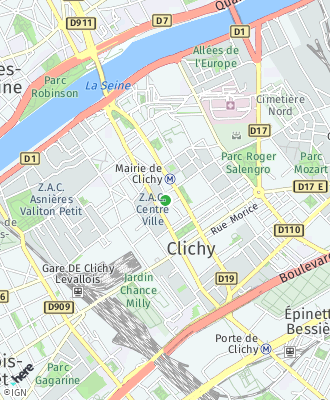 Plan d'accés Mairie de CLICHY LA GARENNE