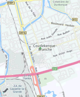 Plan d'accés Mairie de Coudekerque-Branche