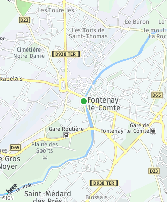 Plan d'accés Mairie de FONTENAY LE COMTE