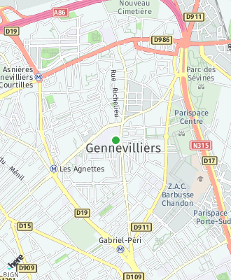 Plan d'accés Mairie de GENNEVILLIERS
