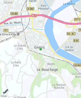 Plan d'accés Mairie de GIVORS