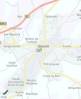 Plan d'accés Mairie de GOURIN