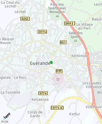 Plan d'accés Mairie de GUERANDE
