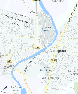 Plan d'accés Mairie de GUEUGNON