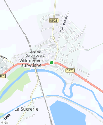 Plan d'accés Mairie de Villeneuve sur Aisne