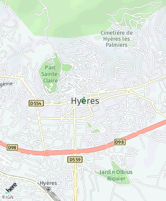 Plan d'accés Mairie de HYERES