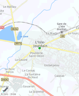 Plan d'accés Mairie de L'ISLE JOURDAIN
