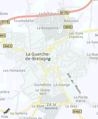 Plan d'accés Mairie de LA GUERCHE DE BRETAGNE