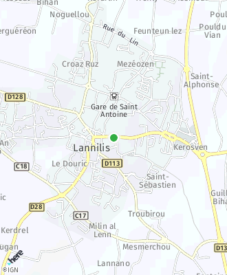 Plan d'accés Mairie de LANNILIS