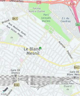 Plan d'accés Mairie de LE BLANC MESNIL
