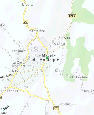 Plan d'accés Mairie de LE MAYET DE MONTAGNE
