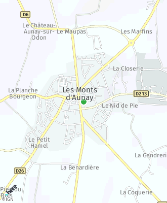Plan d'accés Mairie des MONTS D'AUNAY