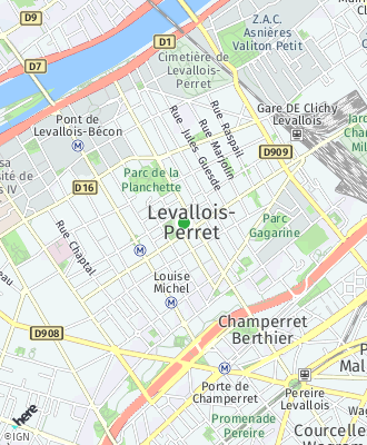 Plan d'accés Mairie de LEVALLOIS PERRET