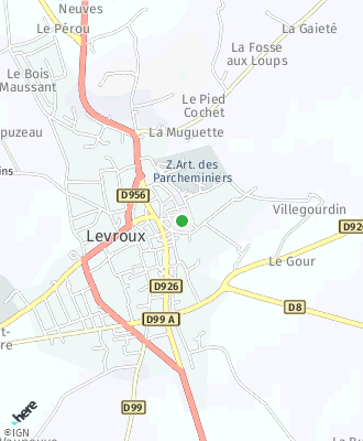 Plan d'accés Mairie de LEVROUX