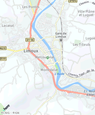 Plan d'accés Mairie de LIMOUX