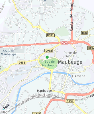 Plan d'accés Mairie de MAUBEUGE