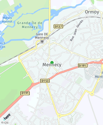 Plan d'accés Mairie de MENNECY Centre administratif J. Broz