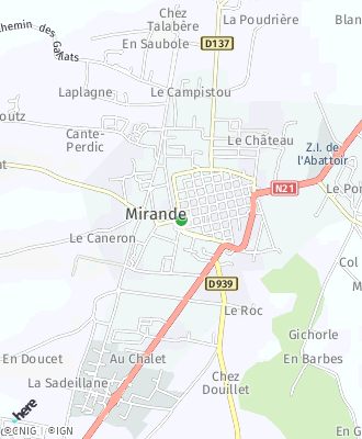 Plan d'accés Mairie de MIRANDE
