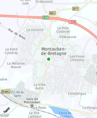 Plan d'accés Mairie de Montauban-de-Bretagne