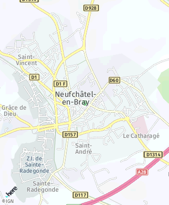 Plan d'accés Mairie de NEUFCHATEL EN BRAY