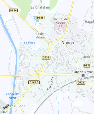 Plan d'accés MAIRIE de NOYON (Police Municipale)