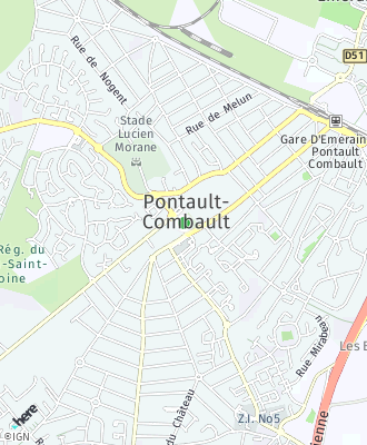 Plan d'accés Mairie de PONTAULT COMBAULT