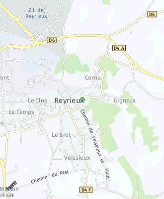 Plan d'accés Mairie de Reyrieux