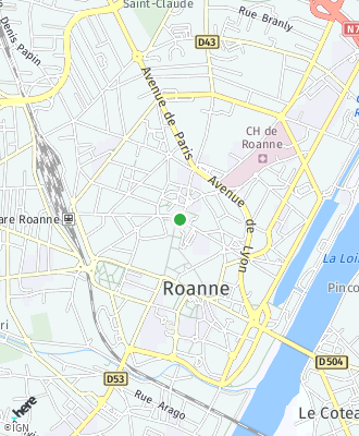 Plan d'accés Mairie de ROANNE (Police Municipale)
