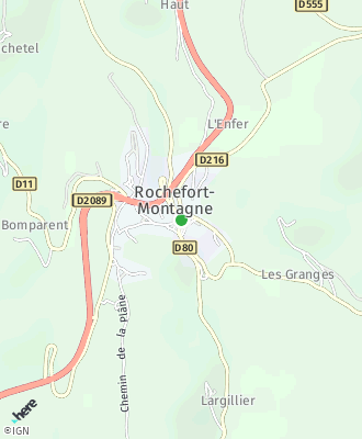 Plan d'accés Mairie de ROCHEFORT MONTAGNE