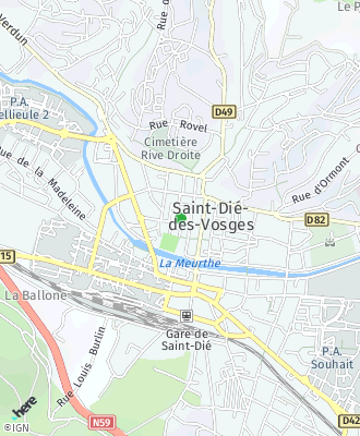 Plan d'accés Mairie de SAINT DIE DES VOSGES
