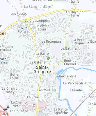 Plan d'accés Mairie de Saint-Grégoire