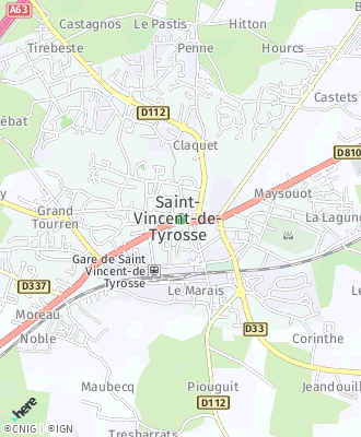 Plan d'accés Mairie Saint Vincent de Tyrosse