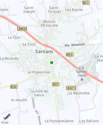 Plan d'accés Mairie de SARRIANS