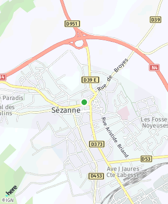 Plan d'accés Mairie de SEZANNE