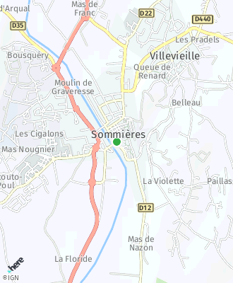 Plan d'accés Mairie de SOMMIERES