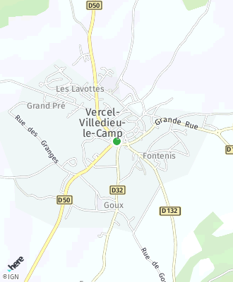 Plan d'accés Mairie de VERCEL VILLEDIEU LE CAMP